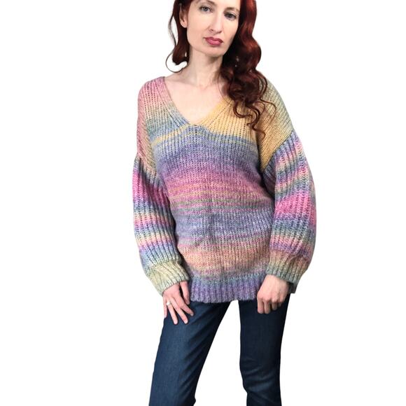 Rare! Love Shack Fancy Rio Rainbow Wool Alpaca Pullover Sweater Size M/L NWT - Picture 8 of 16